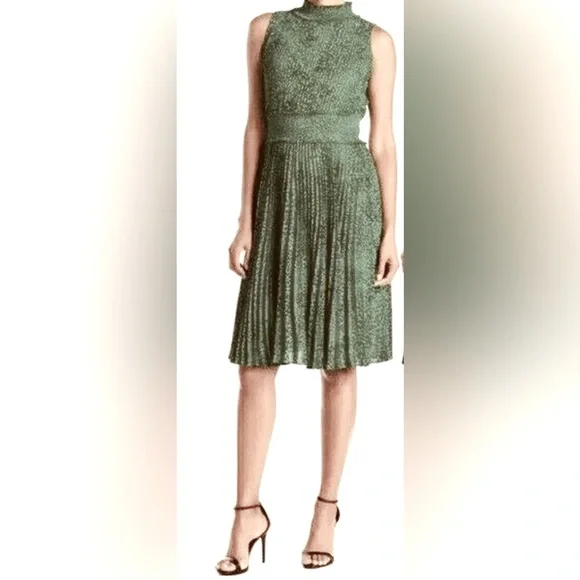 nanette lepore green sequin dress Nanette Nanette Lepore NM2M13695 - Knee-Length Rayon (100% Polyester)  Lining (100% Polyester) A-line Dress main image 0